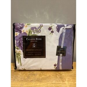 Palazzo Home Collection Deep-pocket, Wrinkle Free Lavendar Floral Queen‎ NEW